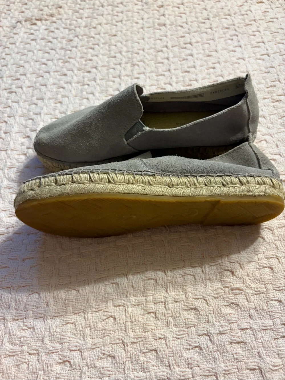 Slip-On Espadrille Flats in Light Gray